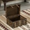 Vintiquewise Wooden Brown Storage Trunk with Faux Leather Straps and Handles, Small QI004334.S - alternate 6